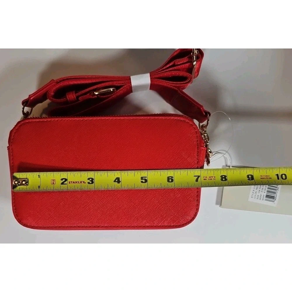 NWT VALENTINO ORLANDI ITALY RED Studded CROSSBODY BAG With Gold Accent Hardware‎